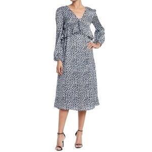 One One Six Nordstrom Animal Print Ruffle Maxi Layered Dress Size Small